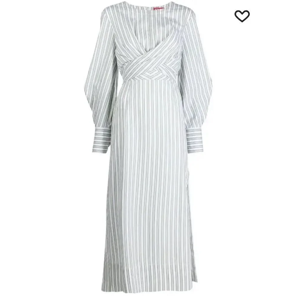 STAUD cut-out stripe shirt dress - Picture 2 of 5